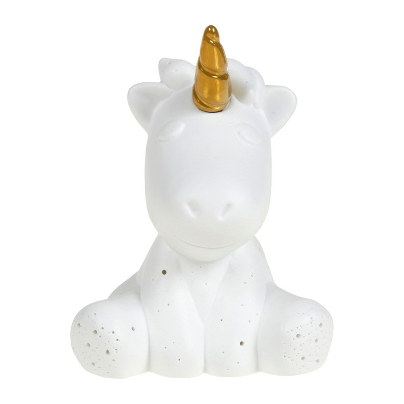 Cotè Table - Lampada Unicorn Led Licorne White 9.5X8Xh12 Porcelain, alimentazione batteria