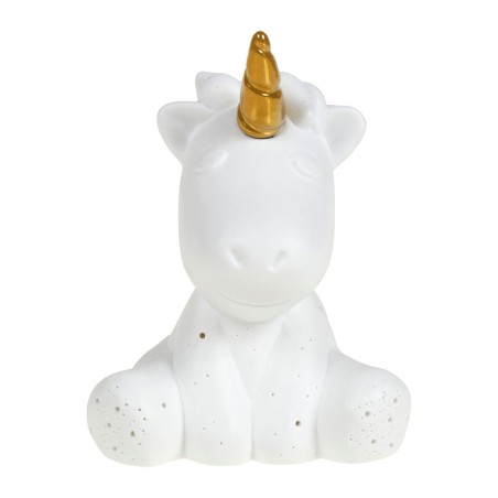 Cotè Table - Lampada Unicorn Led Licorne White 9.5X8Xh12 Porcelain, alimentazione batteria