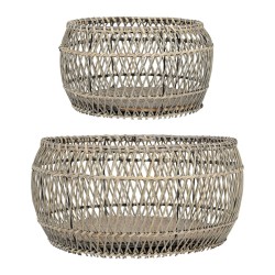 Cotè Table -Set cesti  Basket X2 Eluminea Nt 34h18+26h16 Bamboo+Plywood