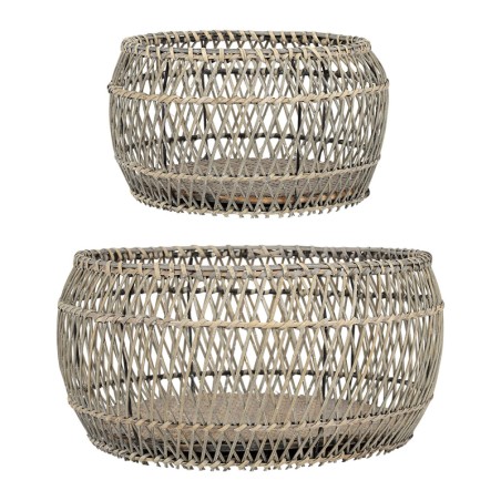 Cotè Table -Set cesti  Basket X2 Eluminea Nt 34h18+26h16 Bamboo+Plywood