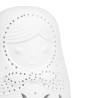 Cotè Table - Lampada Led Matriochka White 9.5Xh13.5 cm Porcelain, alim. batteria