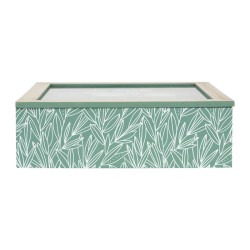 Cotè Table - Tea Bag Box 9C Organic Green 24X24Xh7 cm Mdf+Glass