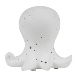 Cotè Table - Lampada Led Poulpe White 11X10Xh10.5 cm Porcelain, alim. batteria