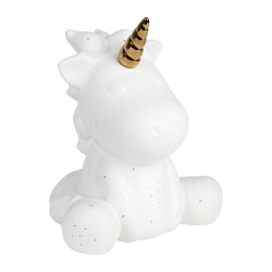 Cotè Table - Lampada Led Licorne White+Gold 20.5X15H23.5 Porcelain ali. batteria